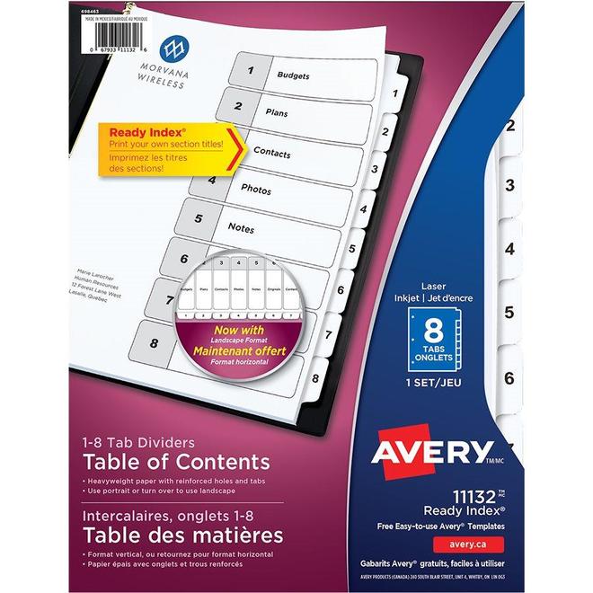 Avery 099 11143 Dividers Ready Index Dividers
