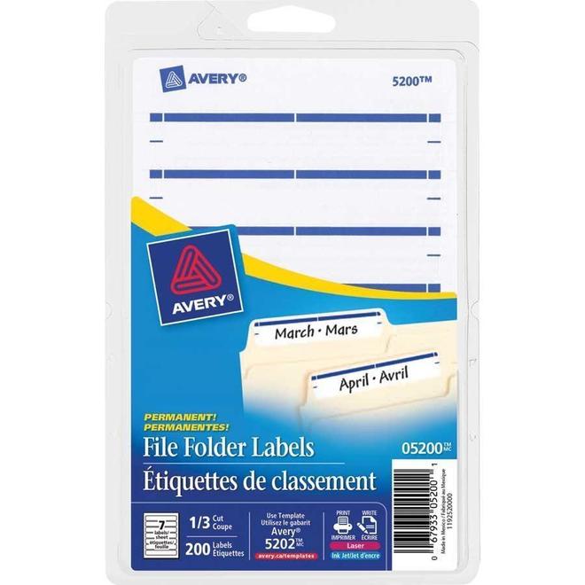 Avery® Laser/Inkjet File Folder Labels