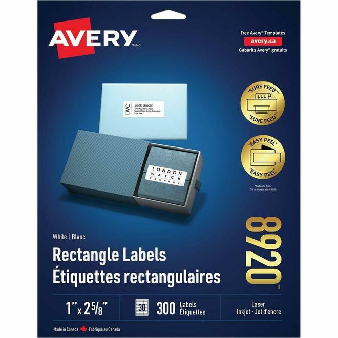 Avery 099 08920 Address Labels Avery 8920 Easy Peel White Return Address Labels 2 5 8 x 1 300 Pack