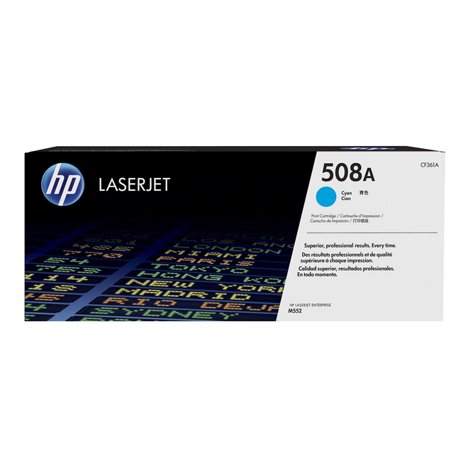 HP 508A CF361A C OEM Color LaserJet Enterprise M552dn HP 508A CF361A Original Cyan Toner Cartridge