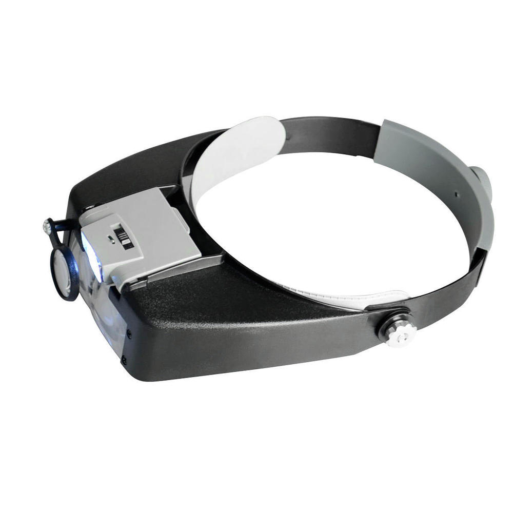 Illuminated Dual LED Lighted Head Magnifier 4 Magnifying Level 1.5X 3X