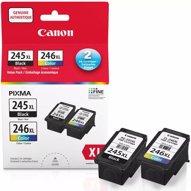 Canon PG 245XL CL 246XL OEM Combo PIXMA MG2420 Canon PG245XL CL246XL Original Ink Cartridge Black and Color Combo 8278B006