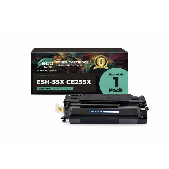 EcoBox CE255X EcoBox LaserJet P3010 Compatible HP 55X CE255X Black Toner Cartridge High Yield Economical Box