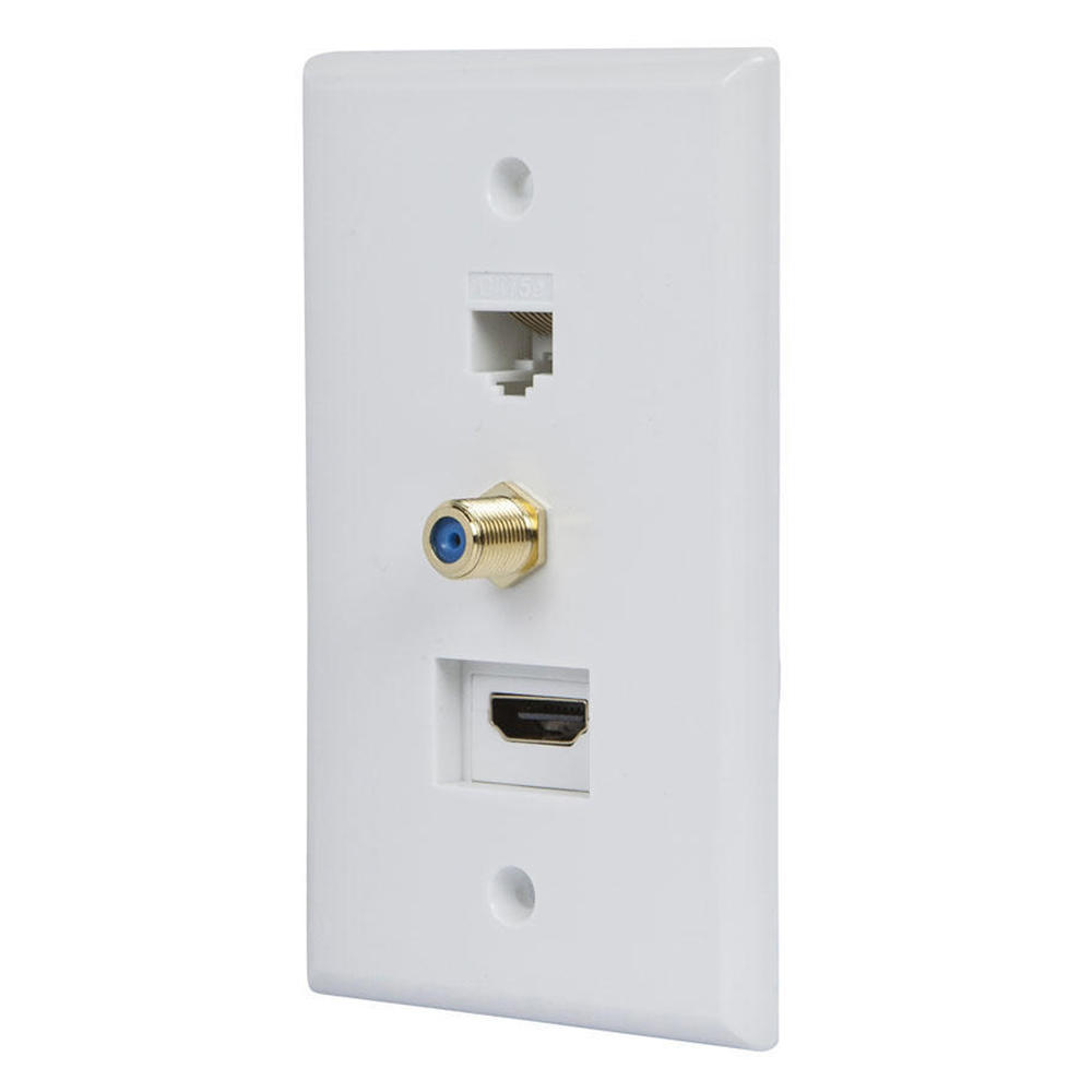 Plaque murale HDMI encastrée, HDMI, connecteur de type F, coupleurs