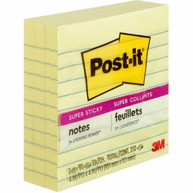 Post it n 995 675 3SSCY C Post it Self Stick Notes Flags Post it Super Sticky Notes Canary Yellow Lined 3 Pads Pack