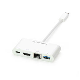 Small 69119 primecables cab cueh01 usb 3 0 usb c usb type c 3 1 to hdmi usb 3 0 rj45 adapter type c charging port 15cm primecables 