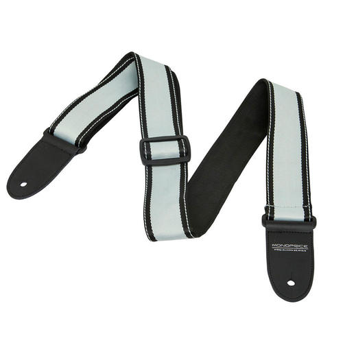 Monoprice Canada Cab 611300 Pro Audio Instruments Monoprice 2 inch Guitar Strap in Nylon with Leather Ends gray black