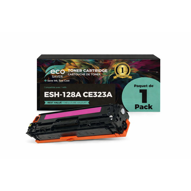 EcoBox 128A CE323A EcoBox LaserJet Pro CM1415fn Remanufactured HP 128A CE323A Magenta Toner Cartridge Economical Box