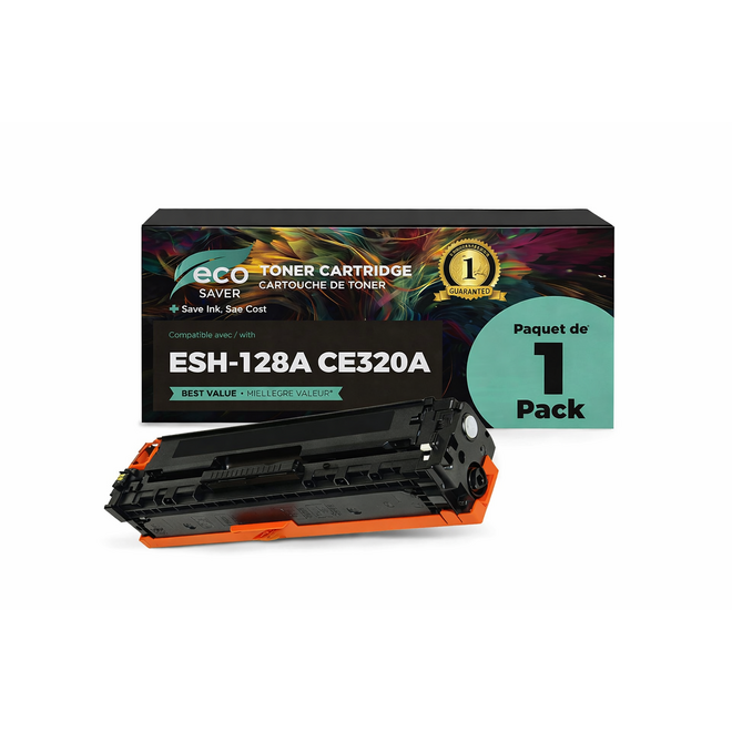 EcoBox 128A CE320A EcoBox LaserJet Pro CM1415fn Remanufactured HP 128A CE320A Black Toner Cartridge Economical Box