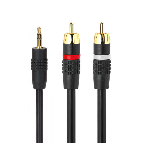 PrimeCables PC S400 2RCA 1 5ft 3 5mm 2 5mm Audio Cables 3 5mm Stereo to 2RCA M M Premium Cable Gold Plated PrimeCables 1 5Ft