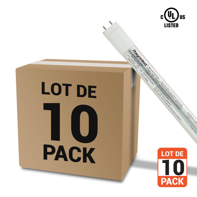 Rayonled RO T84F16W Bulb T8 LED Light Tube 4FT 16W 5000K 2000LM Single Ended Power cETL DLC Listed Ballast Bypass