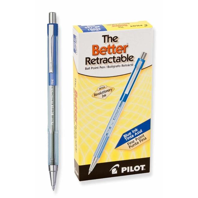 PILOT n 285 BP145 F BK 12pack Ballpoint Pens Gel Pens Pilot Better The Better Retractable Ballpoint Pen Fine Point Black 12 P