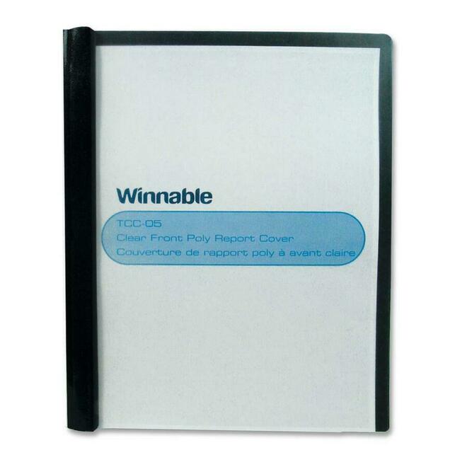 Winnable 965 TCC 05BK Report Covers Winnable Translucent Polypropylene Three Fasteners Report Cover 1 cover per pack