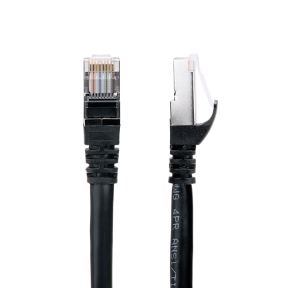 Cat6a SSTP 26AWG 10GB Molded Network Ethernet Patch Cable - Black - PrimeCables®