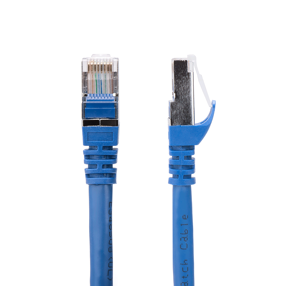 Cat6a SSTP 26AWG 10GB Molded Network Patch Cable Blue