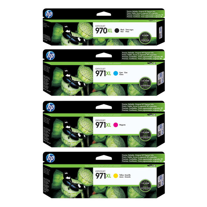 HP 970XL 971XL Combo OEM OfficeJet Pro X451dn HP 970XL 971XL Original Ink Cartridge Combo High Yield BK C M Y