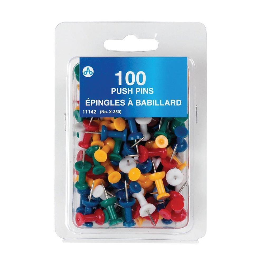 Westcott® Push Pins, Plastic head, Box of 100