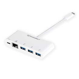 Small 3e101 primecables cab c3ue01 l usb 3 0 usb 3 1 type c to usb3 0x3 gigabit ethernet rj45 type c charging adapter primecables 