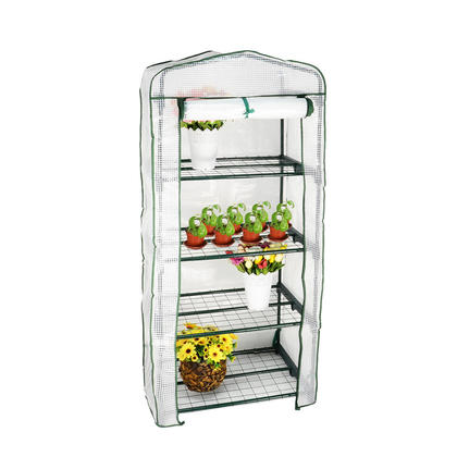 4 Tier Portable Mini Greenhouse, Warm House Plant Shed with Cover