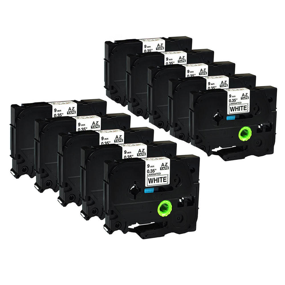 Brother TZe221 Label Tape, 9mm (0.35"), Black on White, Compatible