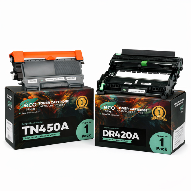 EcoBox TN450 DR420 Combo EcoBox DCP 7060D Brother TN450 DR420 Compatible Toner Cartridge and Drum Combo Economical Box