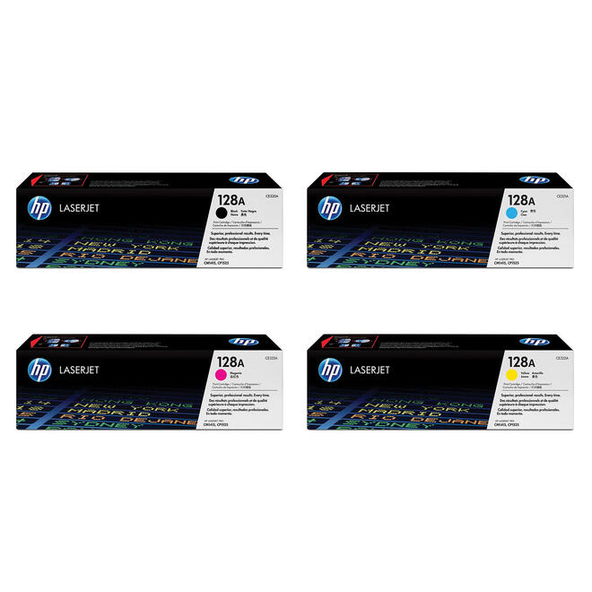 HP 128A OEM Combo LaserJet Pro CM1415fn HP 128A Original Toner Cartridge Combo BK C M Y