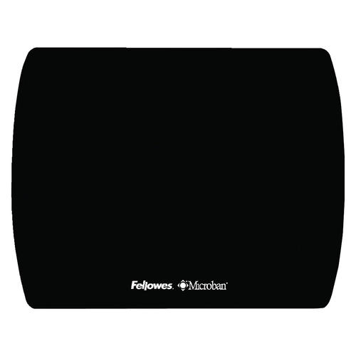 Fellowes 110 5908101 Wrist Rests Mouse Pads Fellowes Microban Ultra Thin Black Mouse Pad