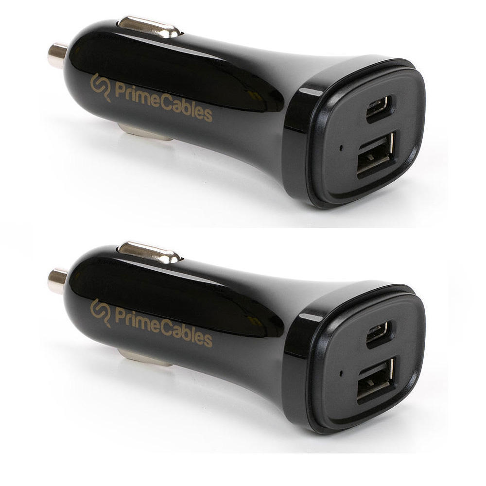4 A USBC USBA Dual Port 3A & 1A Car Charger with Smart IC Tech PrimeCables®
