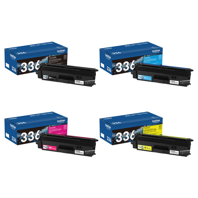 Brother Brother TN336 OEM Value Pack MFC L8600CDW Brother TN336 Original Black Cyan Magenta Yellow Toner Cartridges Combo Set