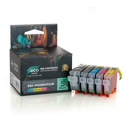 Lot De 4 Cartouches D'encre Noire CLI-8 Compatibles Canon PIXMA - 14 Ml, Référence C-CLI8BK-4