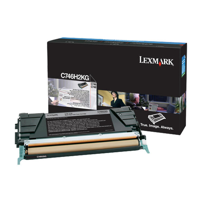 Lexmark C746H2KG OEM C746dn Lexmark C746H2KG Original Black Return Program Toner Cartridge High Yield