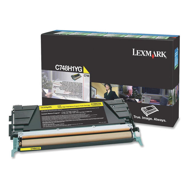 Lexmark C748H1YG OEM C748dte Lexmark C748H1YG Original Yellow Return Program Toner Cartridge High Yield