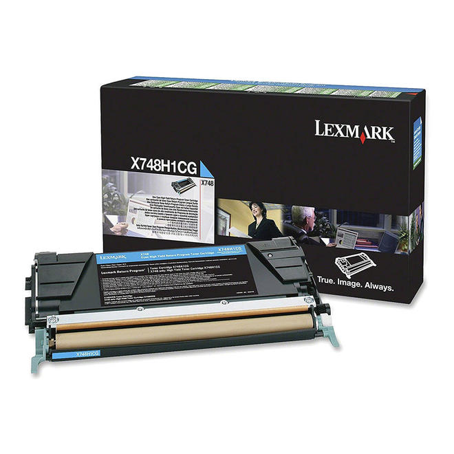 Lexmark X748H1CG OEM X748de Lexmark X748H1CG Original Cyan Return Program Toner Cartridge High Yield