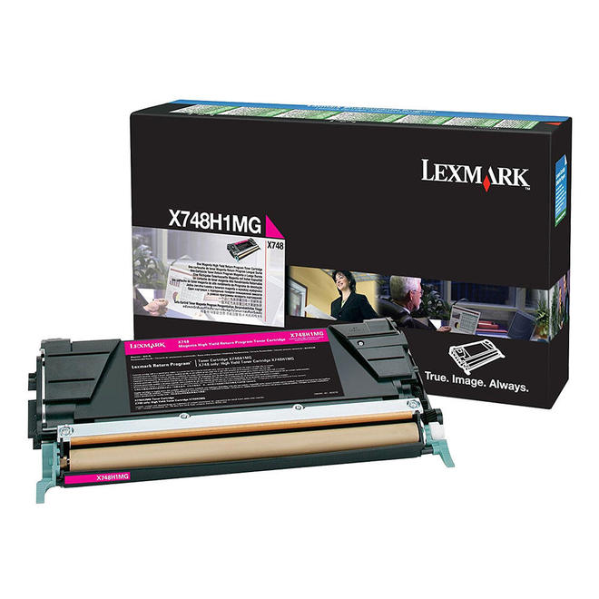 Lexmark X748H1MG OEM X748de Lexmark X748H1MG Original Magenta Return Program Toner Cartridge High Yield