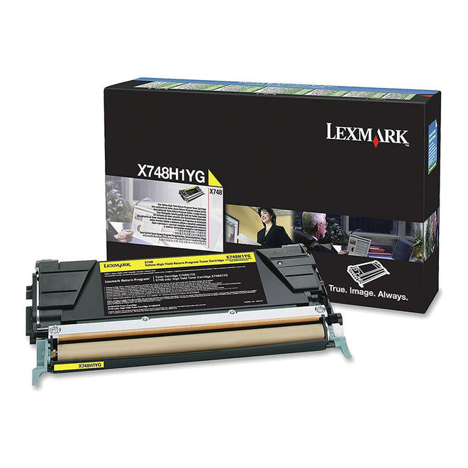 Lexmark X748H1YG OEM X748de Lexmark X748H1YG Original Yellow Return Program Toner Cartridge High Yield