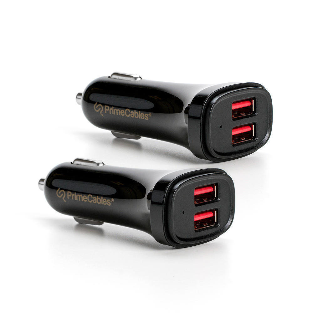 4.8A Dual Ports USB Rapid Car Charger with Smart IC Technology PrimeCables®