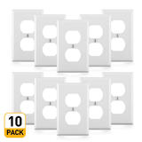 PrimeCables Cab AVD PRWPF02 Power Wall Plates Single Gang Duplex Receptacle Wall Plate White PrimeCables