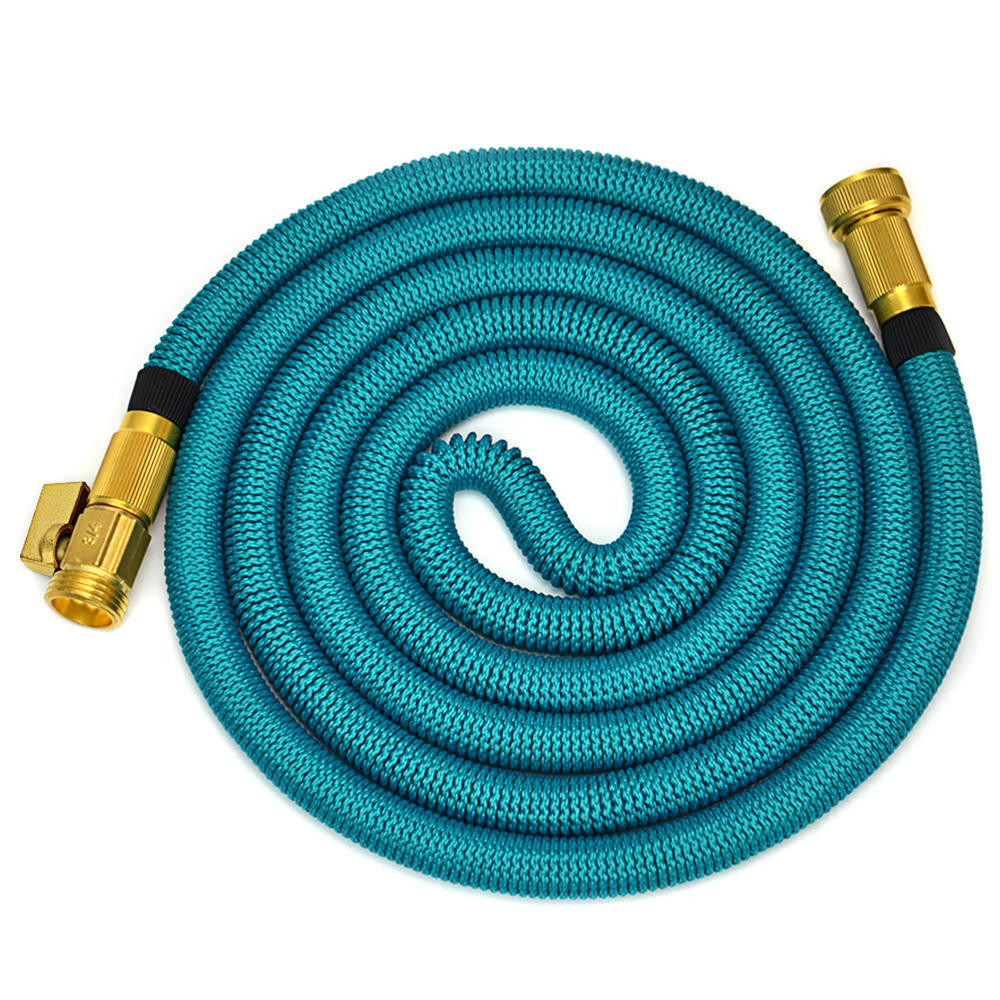 Durable Expandable Garden Hose 3/4" Solid Brass Ends Double Latex Core