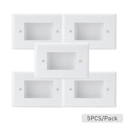 My Cable Mart Recessed Low Voltage Wall Plate With Easy Mount - Black