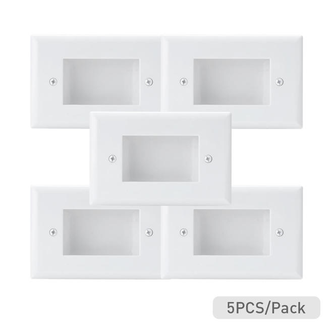 PrimeCables Cab 6625 HDMI Wall Plates Easy Mount Low Voltage Cable Recessed Wall Plate White PrimeCables