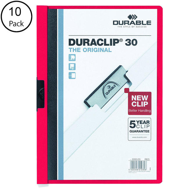 n 373 2203BK 10pack Report Covers DURABLE DuraClip Vinyl Report Cover 10 covers per pack