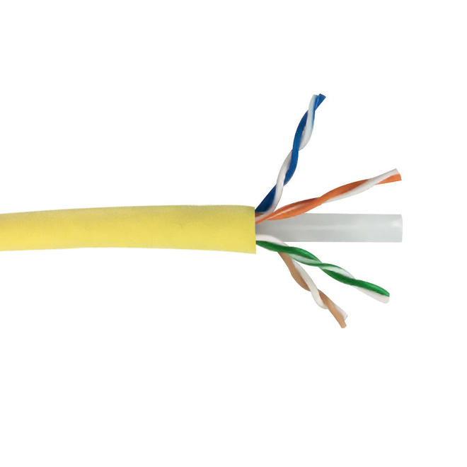 Cab BK C6AST 4YLS Cat6 6a Network Ethernet Cable 1000ft 4 Pair Cat6a Stranded SSTP FT4 CMR Bulk Cable Yellow