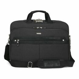 Bugatti® Harry Executive Briefcase, 16.5" x 4.75" x 12.5", Nylon/Synthetic Leather, Gray (EXB523)