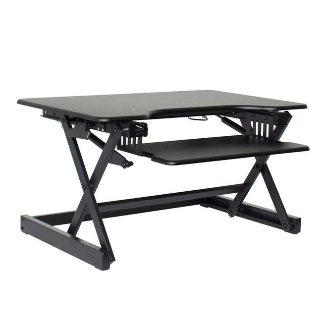 Rocelco Cab EADR ALL Monitor Desk Mounts EADR Sit To Stand Height Adjustable Desk Riser with Easy Up Down Handles Rocelco
