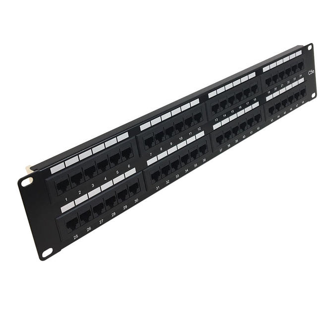 PP 48C5E 110 Patch Panels 48 Port CAT5e Patch Panel 19 Rackmount 2U 110 Punch Down