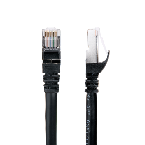 PrimeCables Cab Cat7 1BK Cat7 Network Ethernet Cable 1Ft Cat 7 S STP Network Cables Black PrimeCables