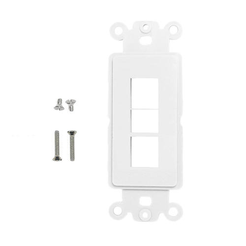 No Brand WP D3P WH Decora Wall Plates and Straps Decora Strap 3 Port Keystone White