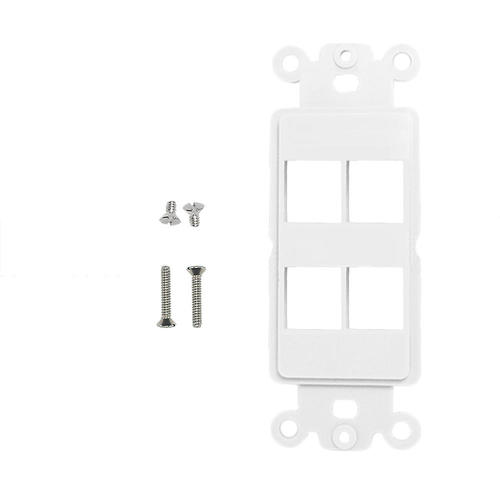 No Brand WP D4P WH Decora Wall Plates and Straps Decora Strap 4 Port Keystone White