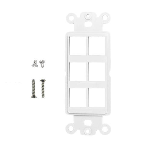No Brand WP D6P WH Decora Wall Plates and Straps Decora Strap 6 Port Keystone White