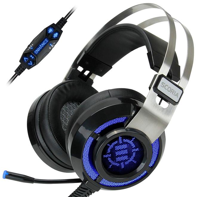 Accessory Power ENSCH7L100BKEW Headsets Accessory Power Enhance Scoria Virtual 7 1 Vibration Gaming Headset